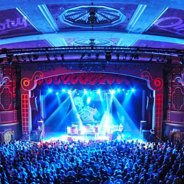 Vibrant concert at Music Hall, ornate theater design, live events in North Park.
