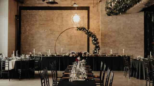 Elegant event space in Foundry Room, ideal for weddings and corporate gatherings.