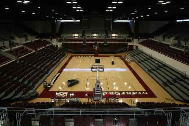Maples Pavilion indoor arena with central court, ideal for sports events and conferences.