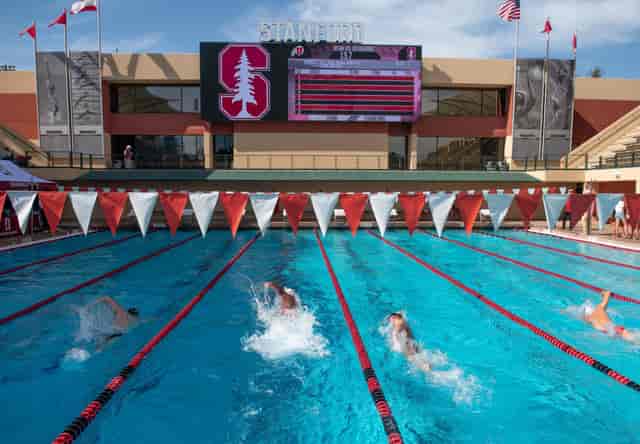 Avery Aquatic Center pool at Stanford University, ideal for aquatic events and competitions.