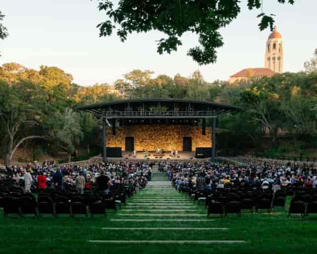 Outdoor amphitheater at The Studio, Stanford Live, ideal for performances and events.