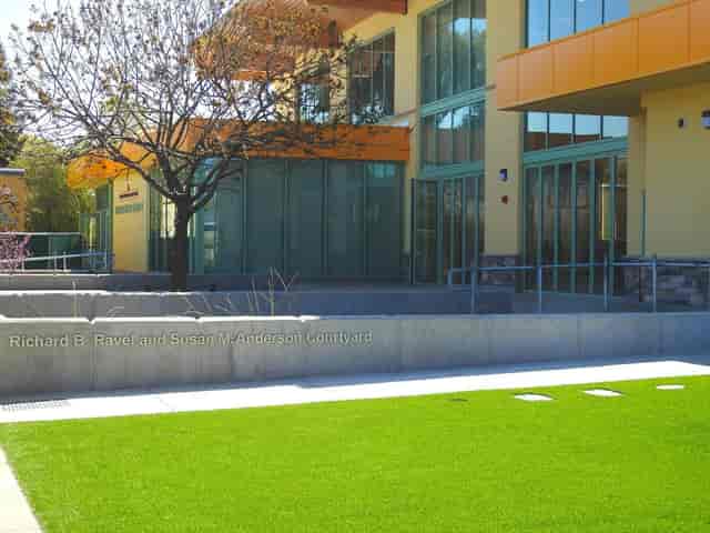 Modern outdoor courtyard at Fisher Event Center, ideal for networking events and meetings.