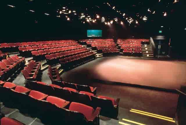 Main Theater at City Lights: tiered seating, ideal for performances and corporate events.