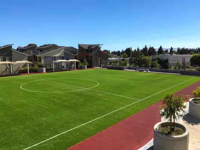 Arrillaga Family Pavilion outdoor sports field for corporate events and team-building activities.