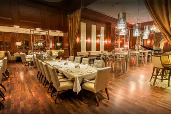 Elegant Grant Grill Lounge with plush seating, ideal for upscale corporate events.