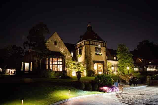 Elegant ballroom at Pleasantdale Chateau, perfect for upscale events and outdoor receptions.