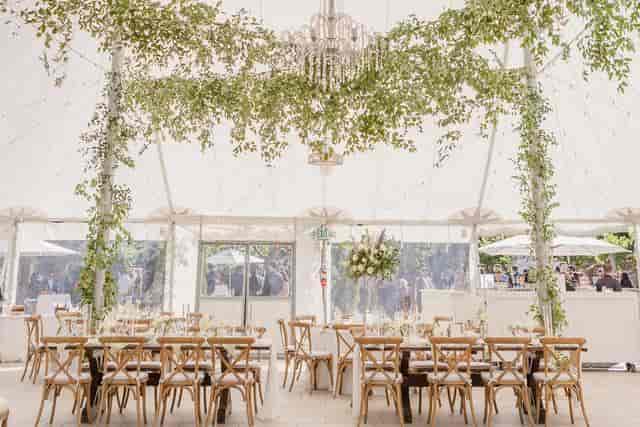 Elegant event tent at Nella Terra Cellars, perfect for weddings and upscale gatherings.