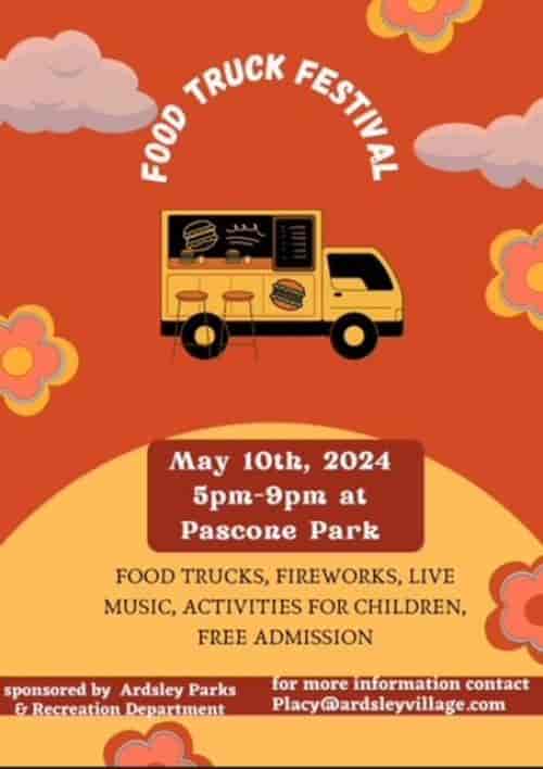Pascone Park Tennis Court food truck event, May 10, 2024, vibrant community gathering.