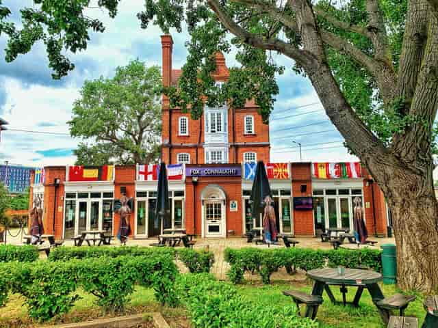 Charming outdoor restaurant venue in Fox Connaught, ideal for multicultural events.