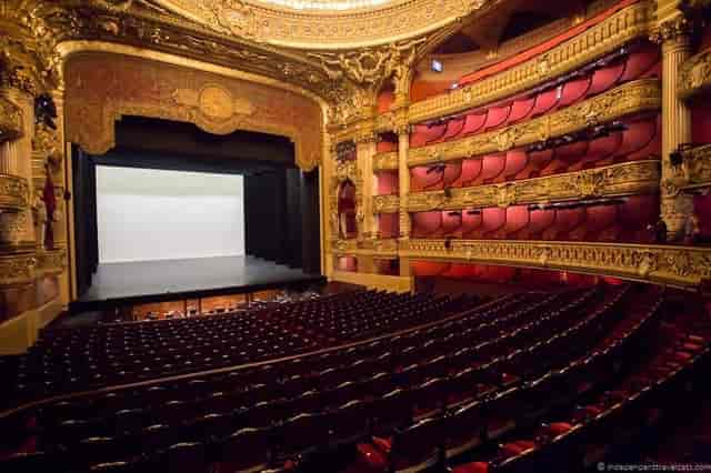 Amphitheatre at Palais Garnier, ornate theater for concerts and performances.