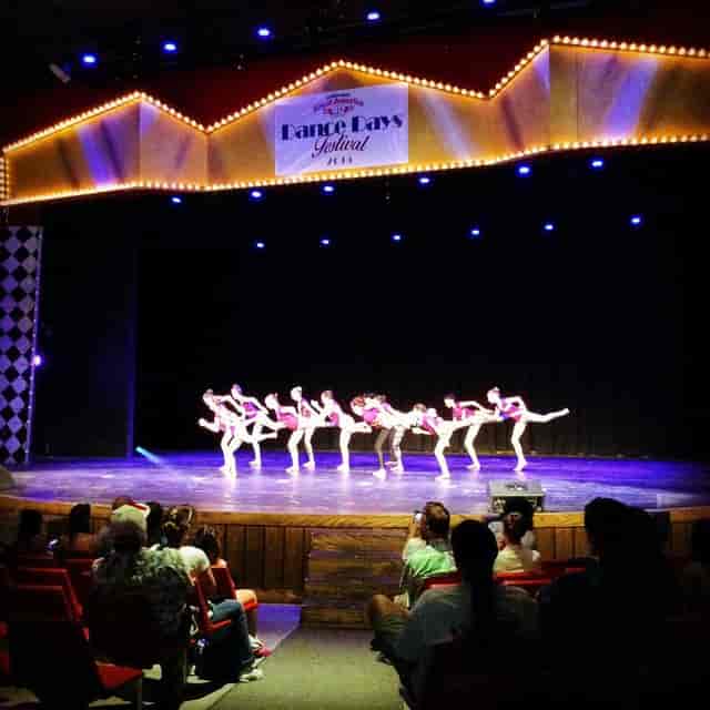 Vibrant stage performance at Theatre Royale, California's Great America, engaging entertainment event.