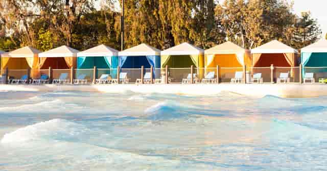 Colorful cabanas at Sand Bar Party Cabanas, ideal for outdoor events and gatherings.