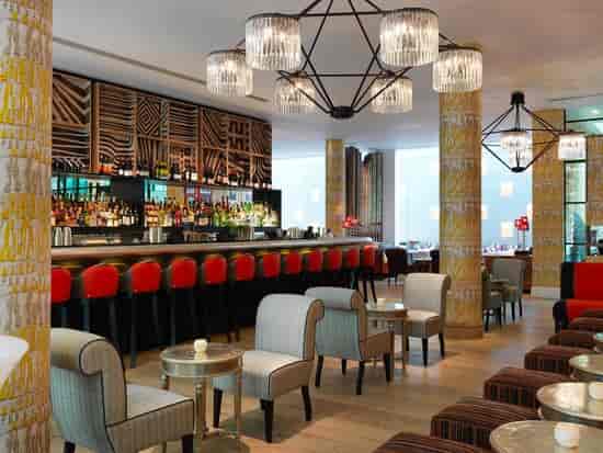Stylish Dive Bar at Ham Yard Hotel, perfect for networking events and cocktail receptions.