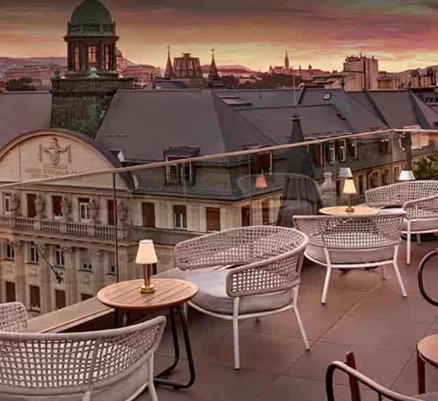 Stylish Duchess Rooftop venue with elegant seating for upscale events and networking.