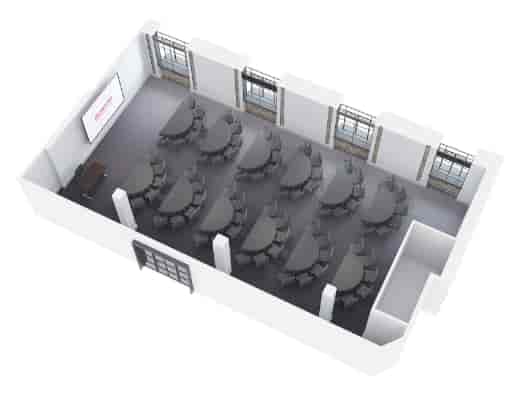Legislate meeting space with oval tables and natural light at etc.venues County Hall.