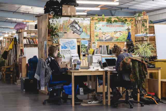 Collaborative workspace in Document Bristol, vibrant decor for meetings and events.