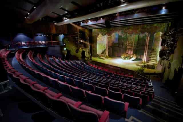 Main Stage at So Called Studios with tiered seating for events and performances.