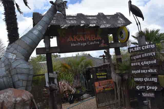 Tropical House entrance at Akamba Venue, ideal for outdoor events and workshops.