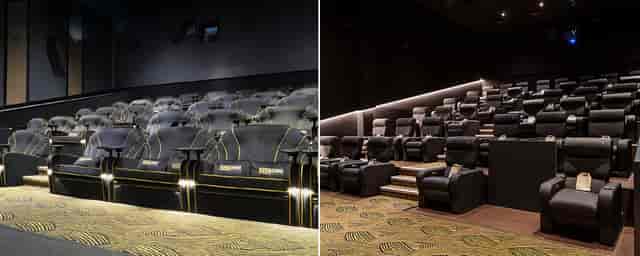 REEL Cinema Quinton Screen 4 with theater seating and plush recliners for events.
