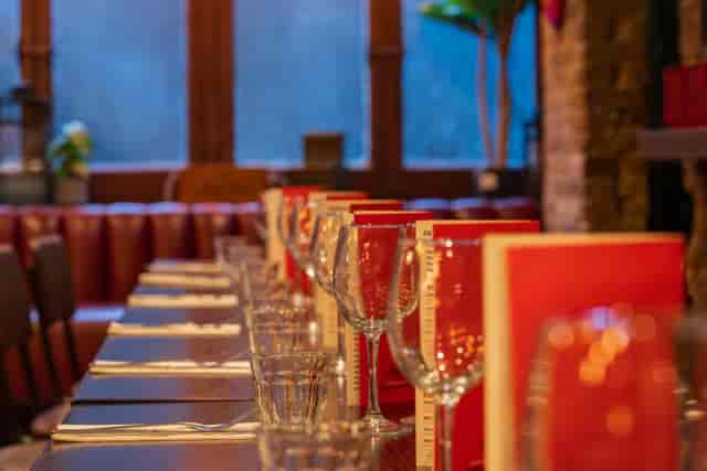 Elegant dining table at Maxwell's Bar, perfect for corporate dinners or private events.