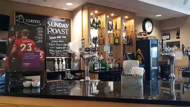 Bar area in West Warwickshire Sports Complex, ideal for networking and casual events.