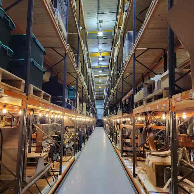 Museum Collection Centre in Birmingham: organized storage for efficient event supplies.