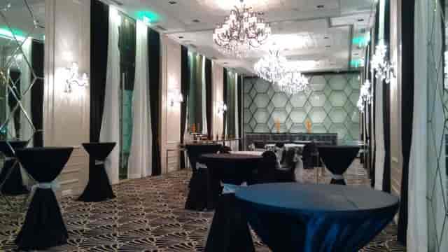 Elegant event space at InterContinental Marine Drive, Mumbai with chandeliers and modern decor.