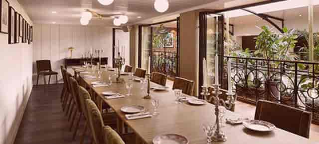 Elegant dining space at Salon Prive, Alcazar, perfect for corporate dinners and gatherings.