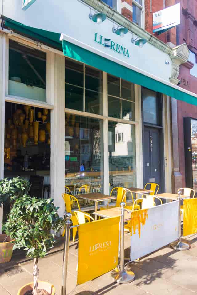Charming café in Llerena with outdoor seating for casual meetings and networking events.