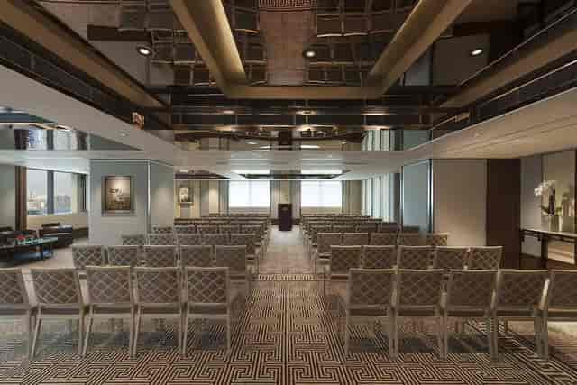 Chater Room at Mandarin Oriental: elegant theater-style seating for corporate events.