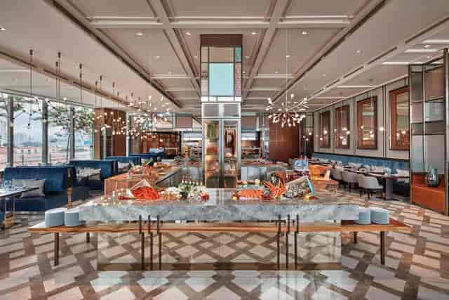 Elegant dining space at Angsana, Sofitel Singapore for upscale events and receptions.