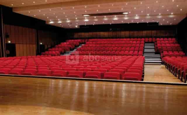 Spacious Espace Reuilly theater with red seating, ideal for conferences and performances.
