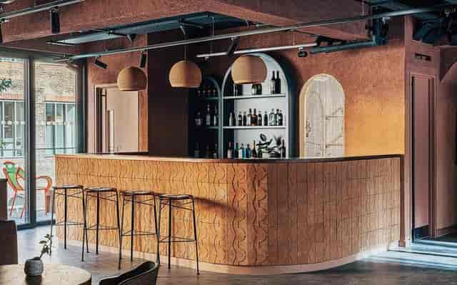Stylish bar area in The Africa Centre, ideal for networking events and cocktail receptions.