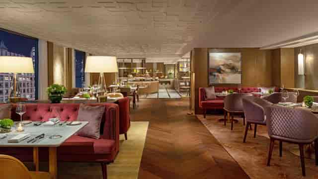 Elegant dining space at Mandarin Grill + Bar, perfect for upscale events and meetings.