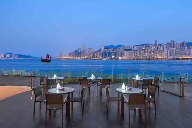 Elegant outdoor restaurant at Harbour Grand Hong Kong, perfect for upscale events and gatherings.