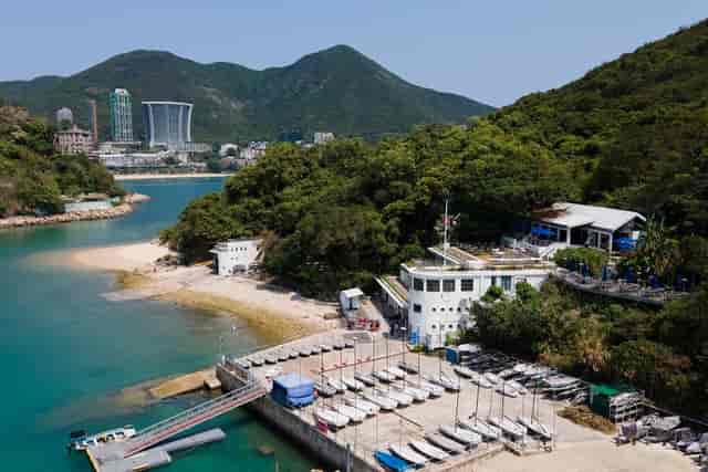 Poolside venue at Royal Hong Kong Yacht Club, ideal for outdoor events and retreats.