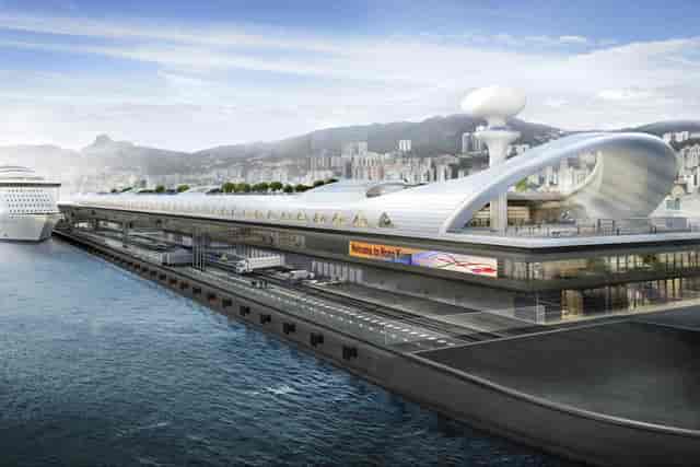 Kai Tak Cruise Terminal, modern design venue for conferences and exhibitions.