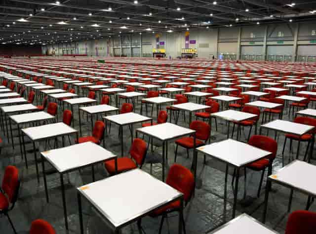 Empty exhibition hall in AsiaWorld-Expo, ideal for conferences and trade shows.