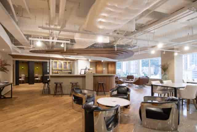 Modern event space with comfortable seating for networking and meetings in The Executive Centre.