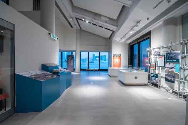 Modern event space in Hong Kong Maritime Museum, perfect for corporate exhibitions and networking.