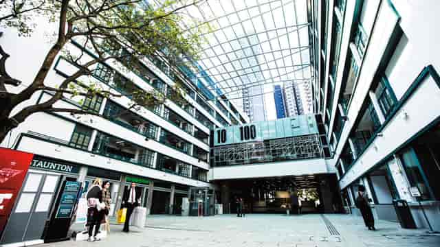 Modern open-air venue at PMQ, ideal for conferences and corporate events.