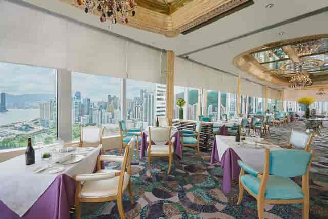 Elegant meeting room with panoramic views at Regal Hongkong Hotel for corporate events.