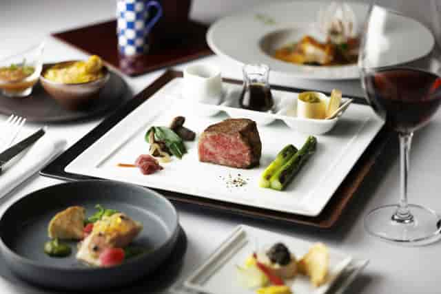Gourmet meal at Tokyo Station Hotel, perfect for corporate dinners and gala events.