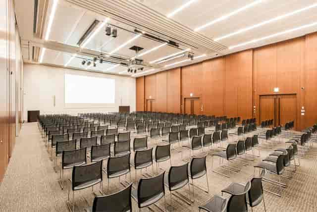 Hall Lobby at IINO HALL, spacious conference room ready for events and seminars.