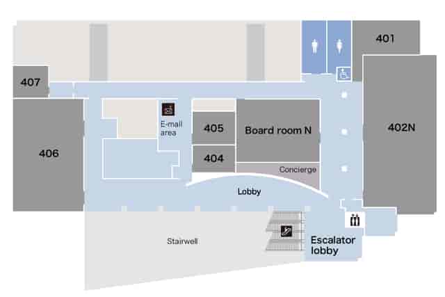 Tokyo Conference Center Shinagawa meeting hall floor plan with accessible layout for events.