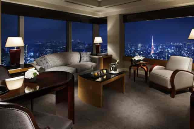 Sophisticated meeting space in The Magnolia Room, Ritz-Carlton Tokyo, with city views.