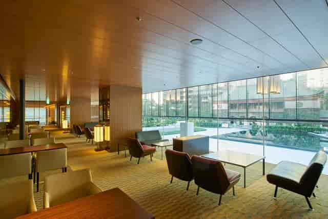 Modern lounge at La Lune, The Okura Tokyo, ideal for networking and events.