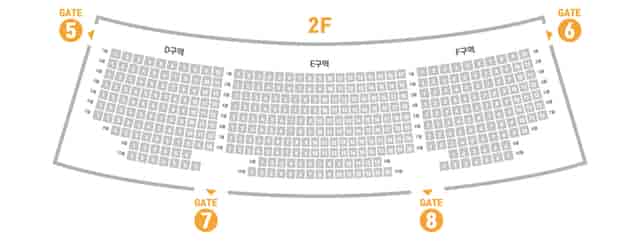 Grand Theater seating chart, second floor layout for events and presentations.