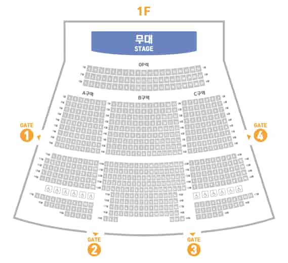 Grand Theater seating chart highlighting stage layout for events and meetings.