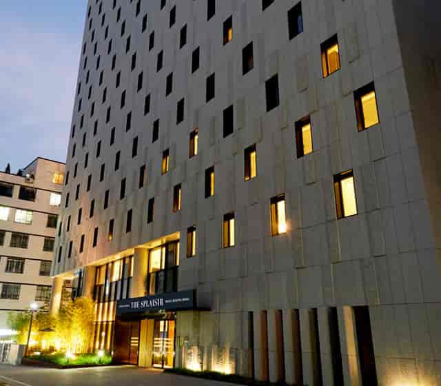 Modern banquet hall facade at Sotetsu Hotels for corporate events and meetings.